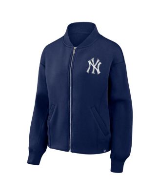Women's Navy New York Yankees Oversized Rage Against Full-Zip Jacket