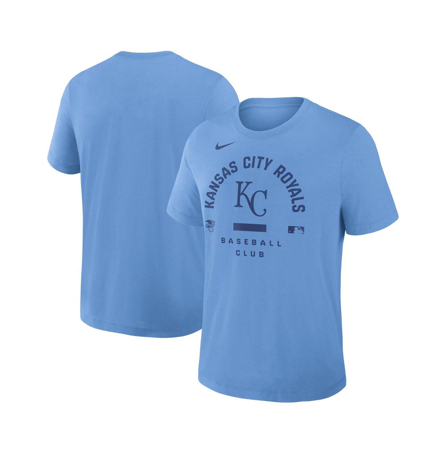 Мужская футболка Nike Light Blue Kansas City Royals Authentic Collection Early Work Tri-Blend Dri-FIT — фото 1