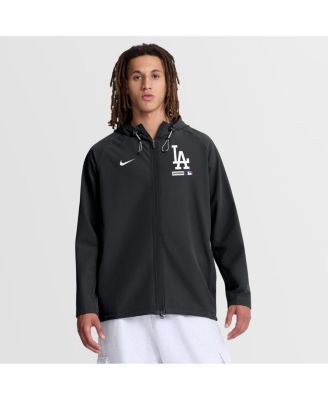 Men's Black Los Angeles Dodgers Authentic Collection Raglan Therma-FIT Full-Zip Hooded Jacket