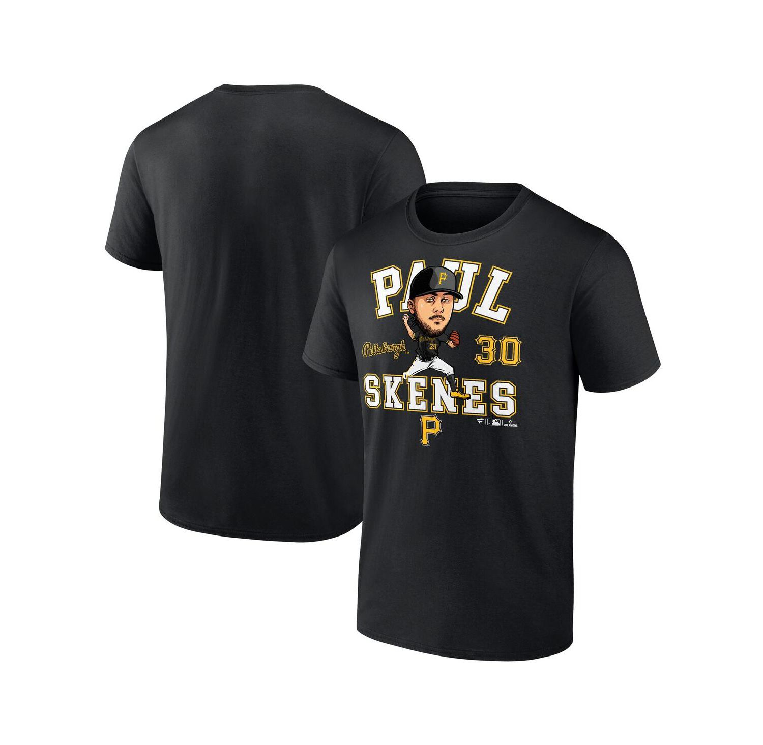 Men's Paul Skenes Black Pittsburgh Pirates Hometown Caricature T-Shirt