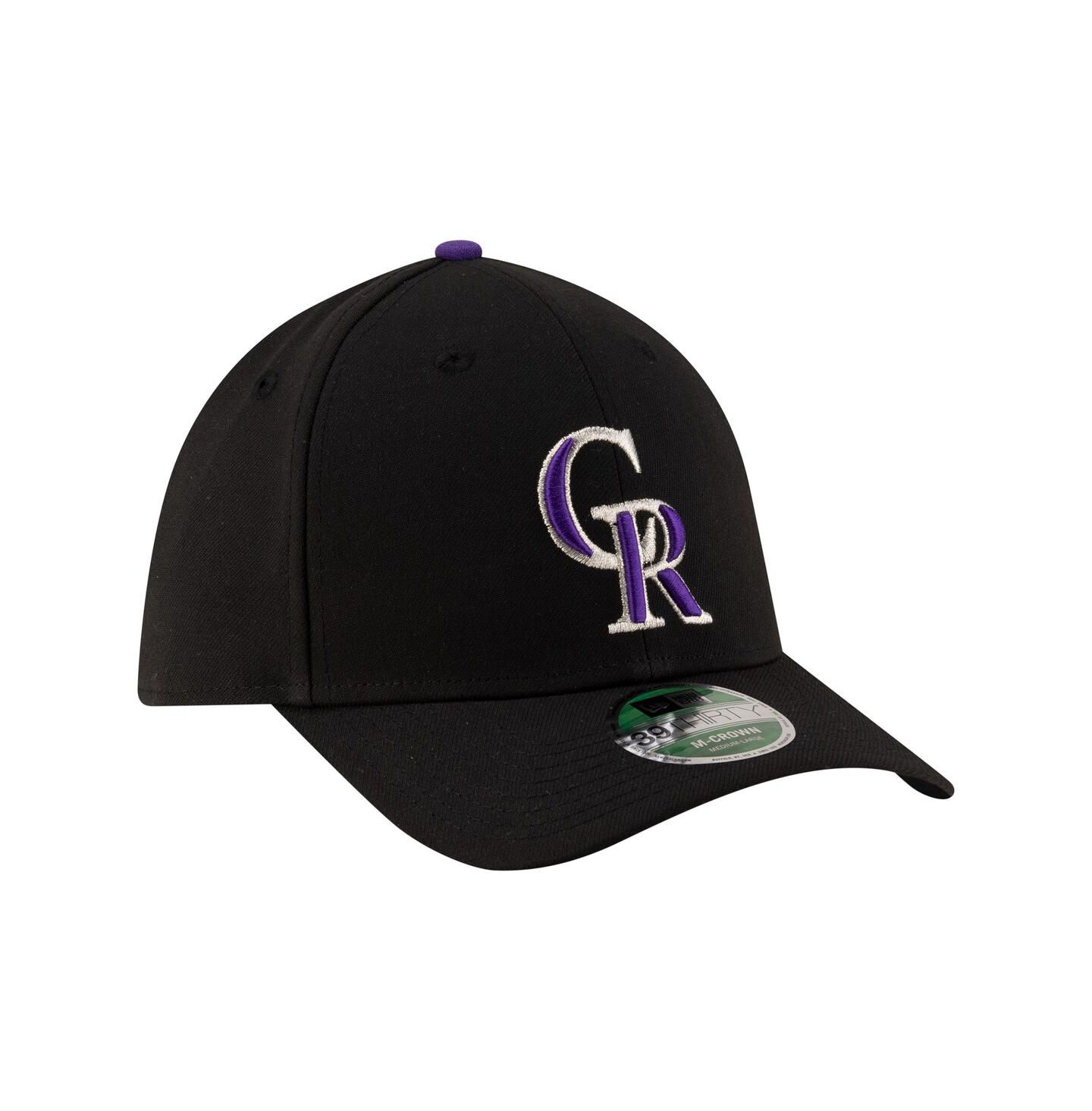 Мужская кепка New Era Black Colorado Rockies Player Replica 39THIRTY M-Crown Flex Hat — фото 3