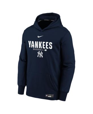 Big Boys and Girls Navy New York Yankees Authentic Collection Therma-FIT Hoodie