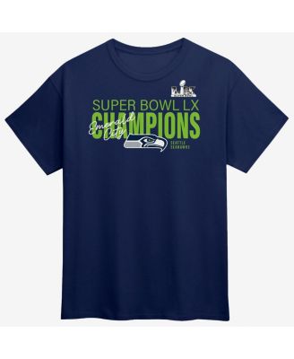 Men's College Navy Seattle Seahawks Super Bowl LX Champions Big & Tall Autograph Signing Roster T-Shirt