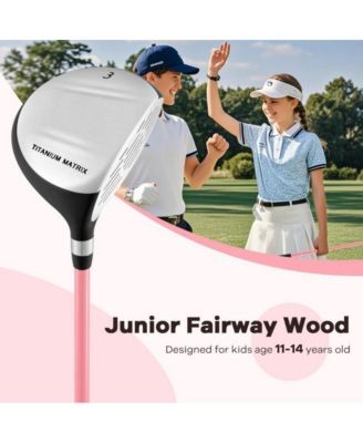 38 Inch 165CC Junior 3 Fairway Wood Golf Club with Fiberglass Shaft for Kids Ages 11-14