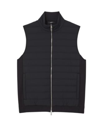 Men's Funnel-Neck Quilted Knit Gilet