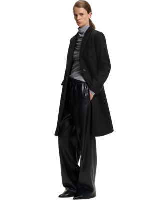 BOSS by Women's Wool Regular-Fit Peak Lapels Coat
