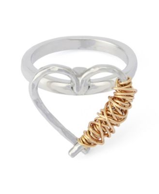 Two-Tone Heart Cocktail Ring