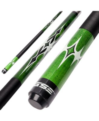 58" 2-Piece Green Canadian Maple Hardwood Billiard Pool Cue Stick for Men/Women - 21oz