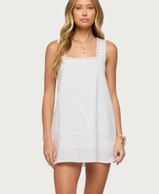 Women's Doroh Lacey Striped Cotton Mini Dress
