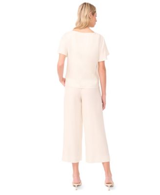 Women's Crew Neck Cropped Blouse