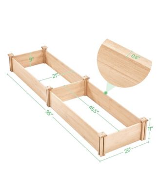 Wooden Raised Garden Bed Divisible Planter Box Wood