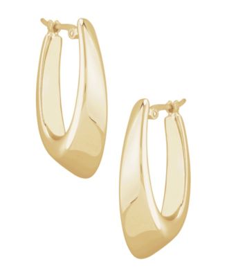 Polished Visor Earrings in 14k Yellow, White, or Rose Gold