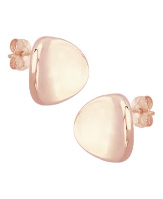 Dapped Disc Stud Earrings Set in 14k Yellow, White or Rose Gold (10mm)