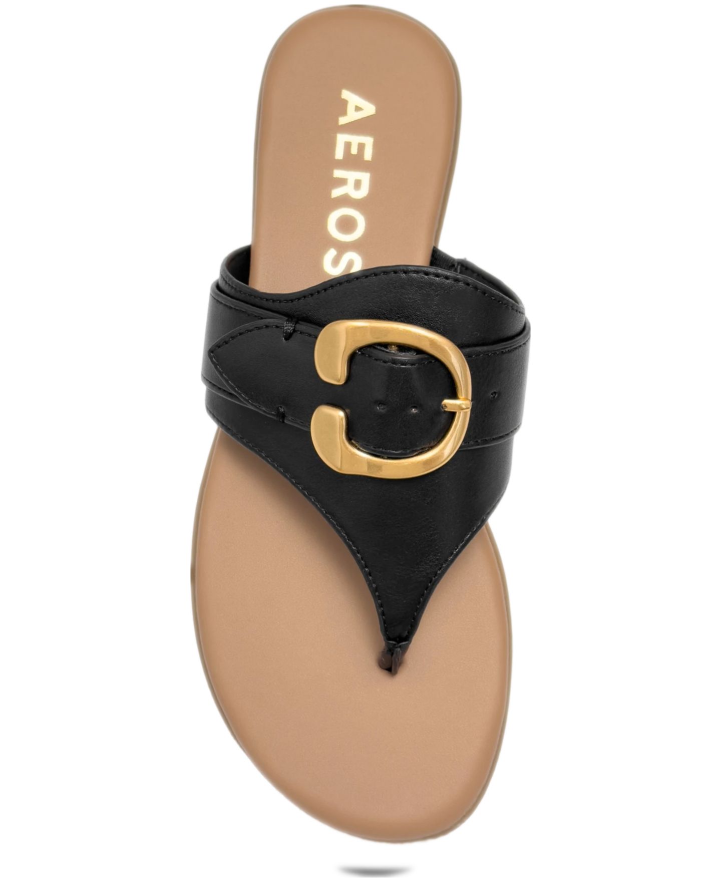 Женские сандалии Aerosoles Glitz Open Toe Flat, цвет: Чёрный — фото 4