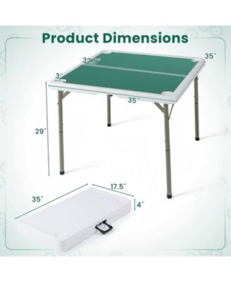 4 Player Game Card Folding Mahjong Table with Cup Holders