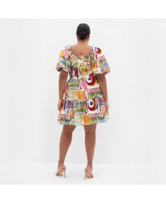 Women's Simona Print Puff Sleeve Mini Dress