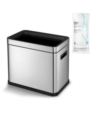 9 Gallon Slim Kitchen Trash Can with Open Top for Commercial Use, Stainless Steel, Silver