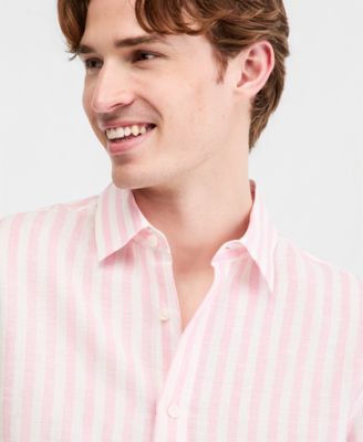 Men's Long-Sleeve Lino Stripe Linen Shirt
