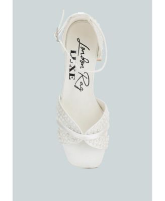 Womens Babylon Pearl Embellished Strappy