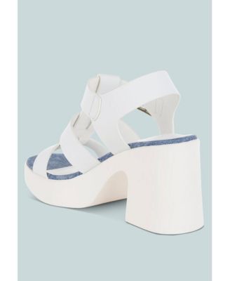 Womens Avalon Chunky Pin Buckle Platform Heels