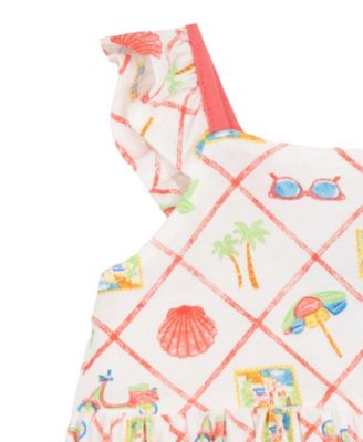 Baby Girls' Sleeveless Dress, Diaper Cover and Headband, 5-Piece Set  