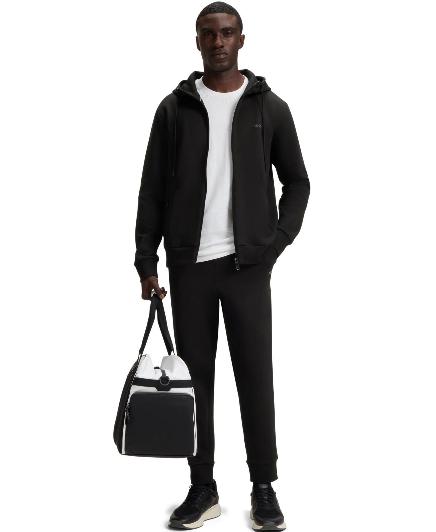 Мужские брюки Hugo Boss Logo Print Tracksuit Bottoms, цвет: Чёрный — фото 4