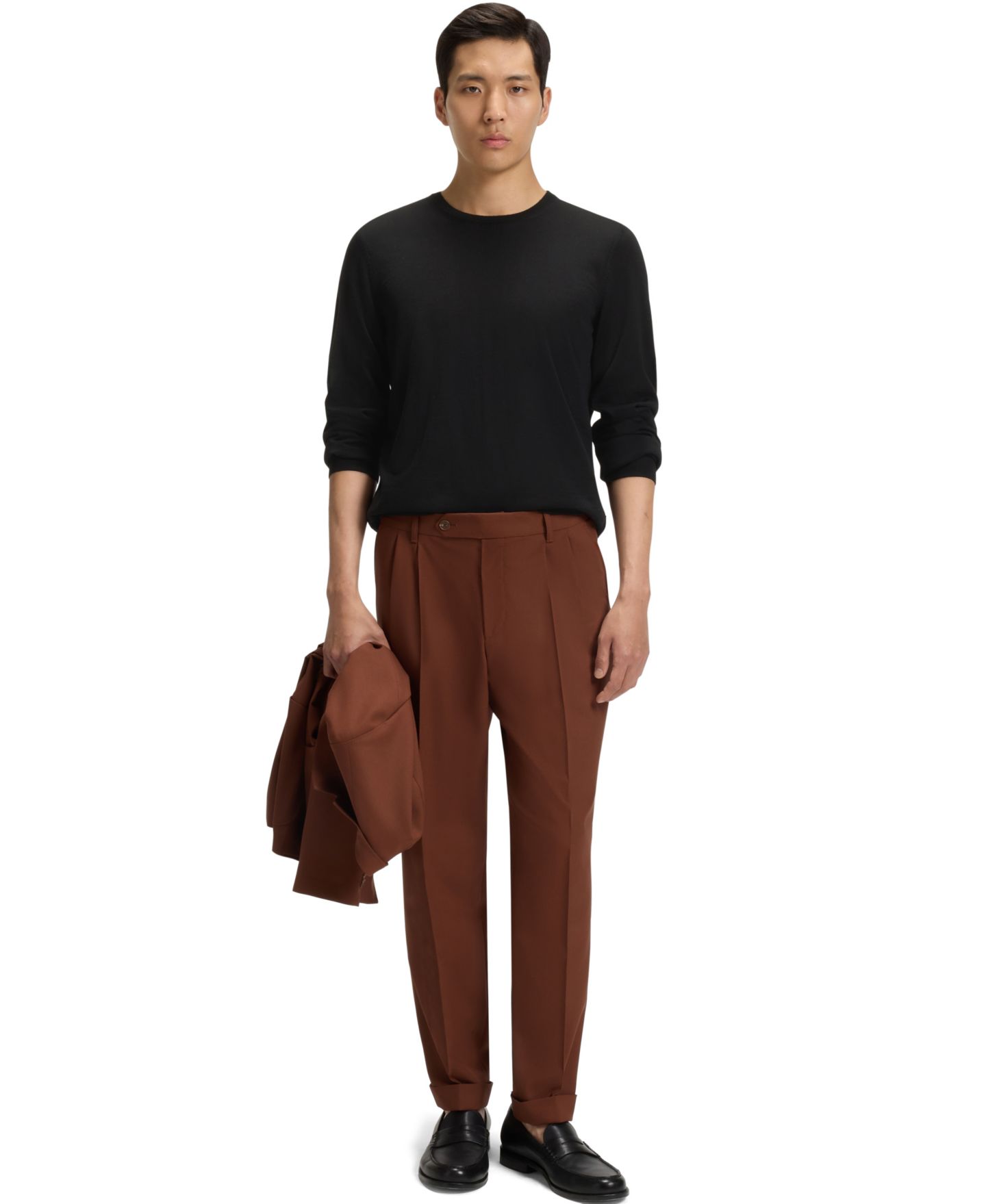 Мужская футболка Hugo Boss Cotton-Blend Bubble-Jacquard Structure, цвет: Чёрный — фото 6