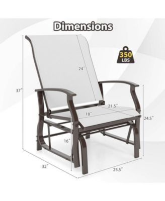 Patio Glider Chair Set of 2 with Ergonomic Seat and Back