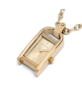 Women's 49935 Mini Quartz PC11 Brass Dial Necklace Watch