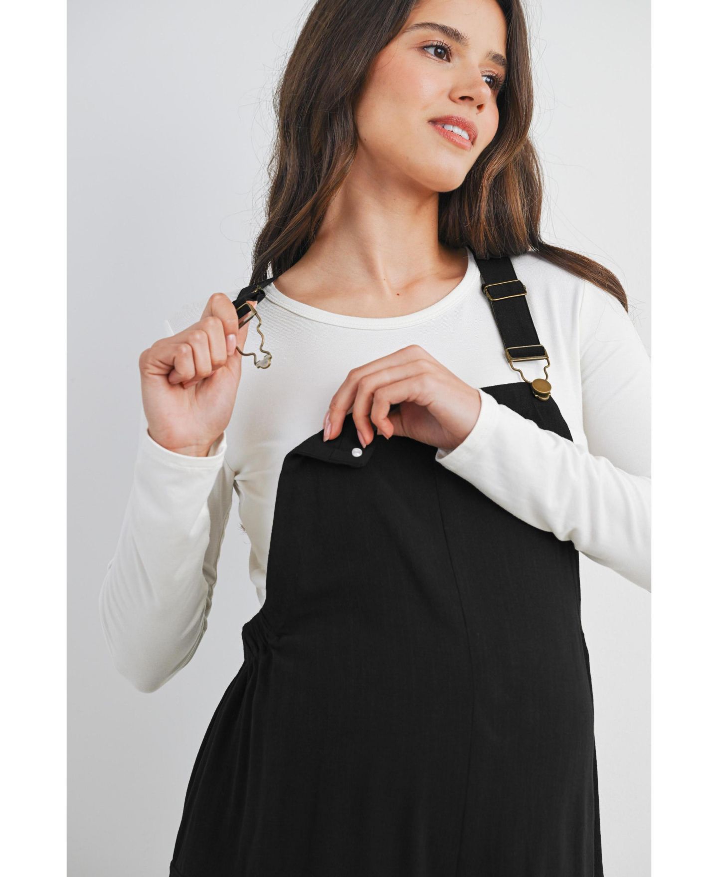 Женский комбинезон Hello Miz Maternity Straight Leg Adjustable Overalls, цвет: Чёрный — фото 4