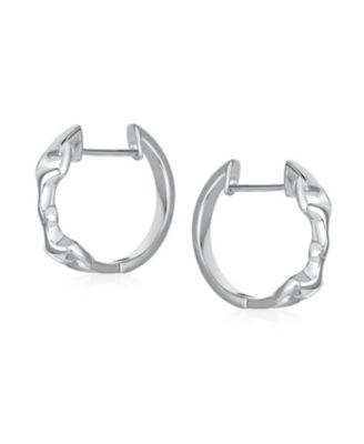 Western Equestrian Horse Bit Hoop Earrings Rose Gold Plated .925 Sterling Silver