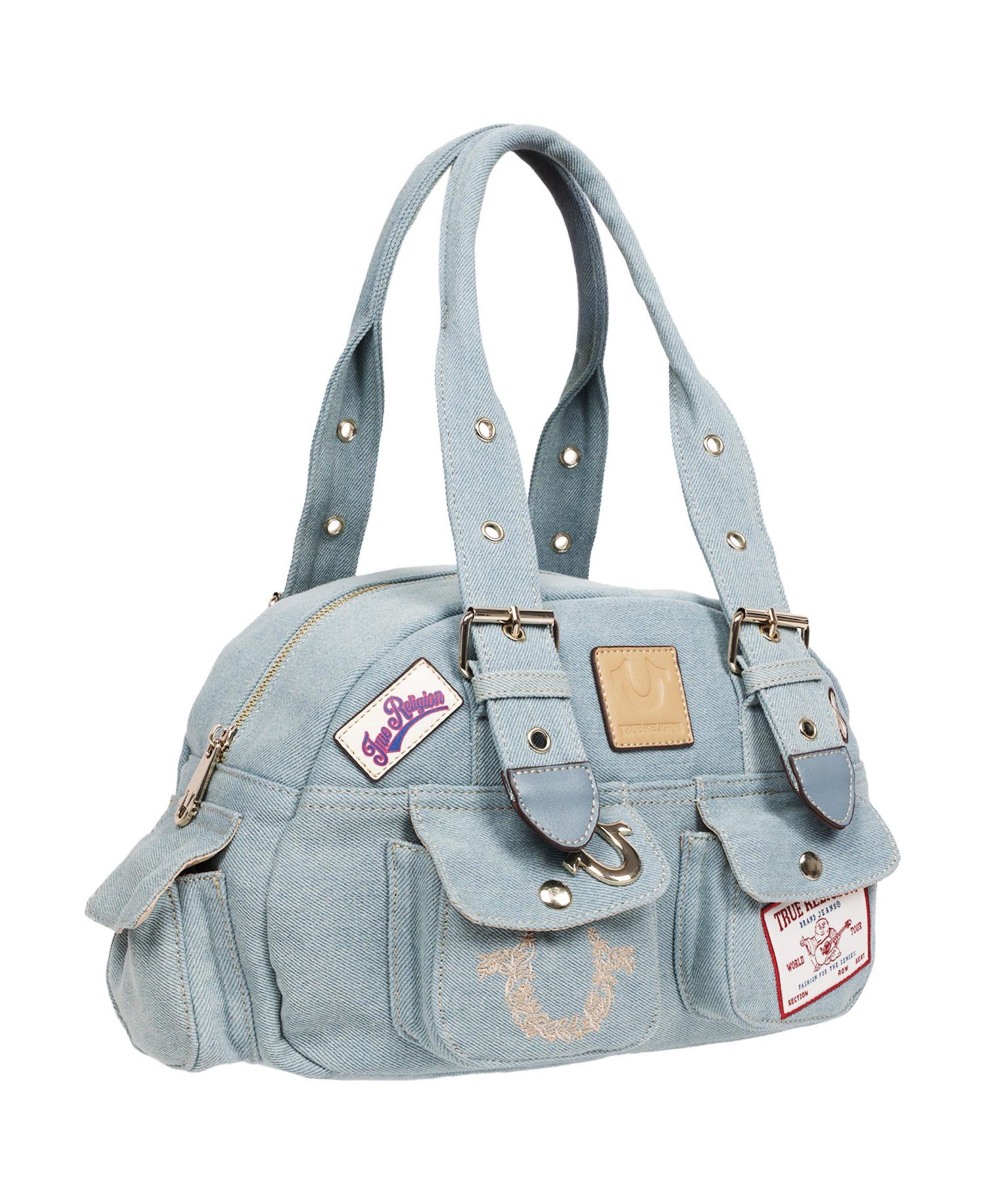 Multi-Patch Denim Satchel
