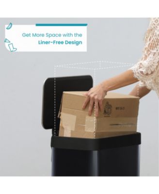 13 Gallon Kitchen Trash Can with Soft Close Lid, Liner-Free Stainless Steel Body