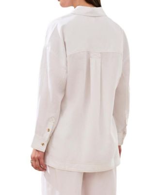 Women's Flowy Slub Woven Popover Tunic Top