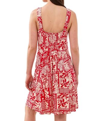 Women's Sleeveless Printed V-Neck Dress