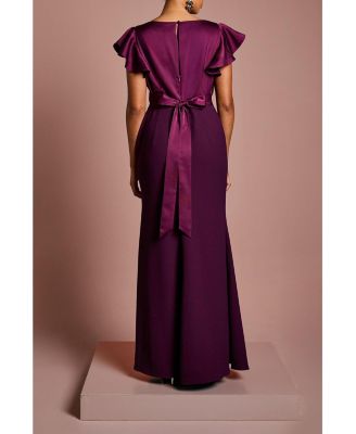 Women's V-Neck Short Sleeve Maxi Dress