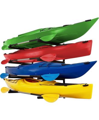 Wall Kayak Storage Rack with Adjustable Heavy Duty Arms for Secure Indoor Garage Mount