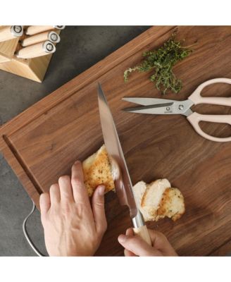 High-Carbon 1.4116 German Steel 15 Piece Full Tang Forged Cutlery Kitchen Knife Block Set - Light Pakka Wood Handle