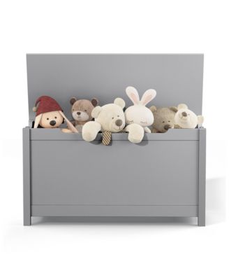 Kids Toy Chest, Wooden Toy Box Storage Organizer, Bench with Safety Hinged Lid  for Playroom, Nursery
