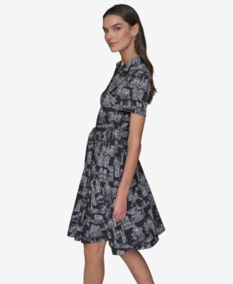 Women's Paris Toile Tie-Waist Dress