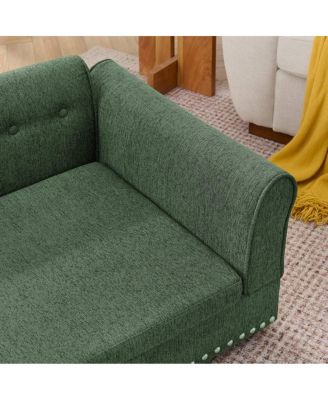 Modern Linen Dog Sofa Bed, Oversized Pet Furniture with Backrest