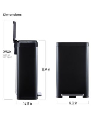 19 Gallon Large Kitchen Trash Can with Soft Close Lid, Liner-Free Stainless-Steel Body