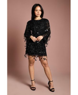 Women's Sequin Tassel Mini Dress