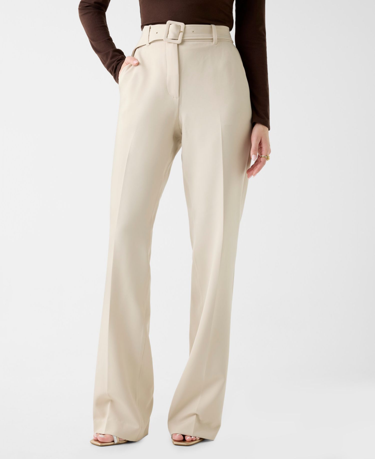 Women's Leila Belted Mid-Rise Pants