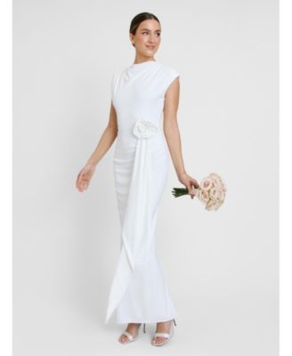 Women's Cap Sleeve Corsage Stretch Dress
