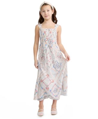 Girls' Pintuck Sleeveless Maxi Dress