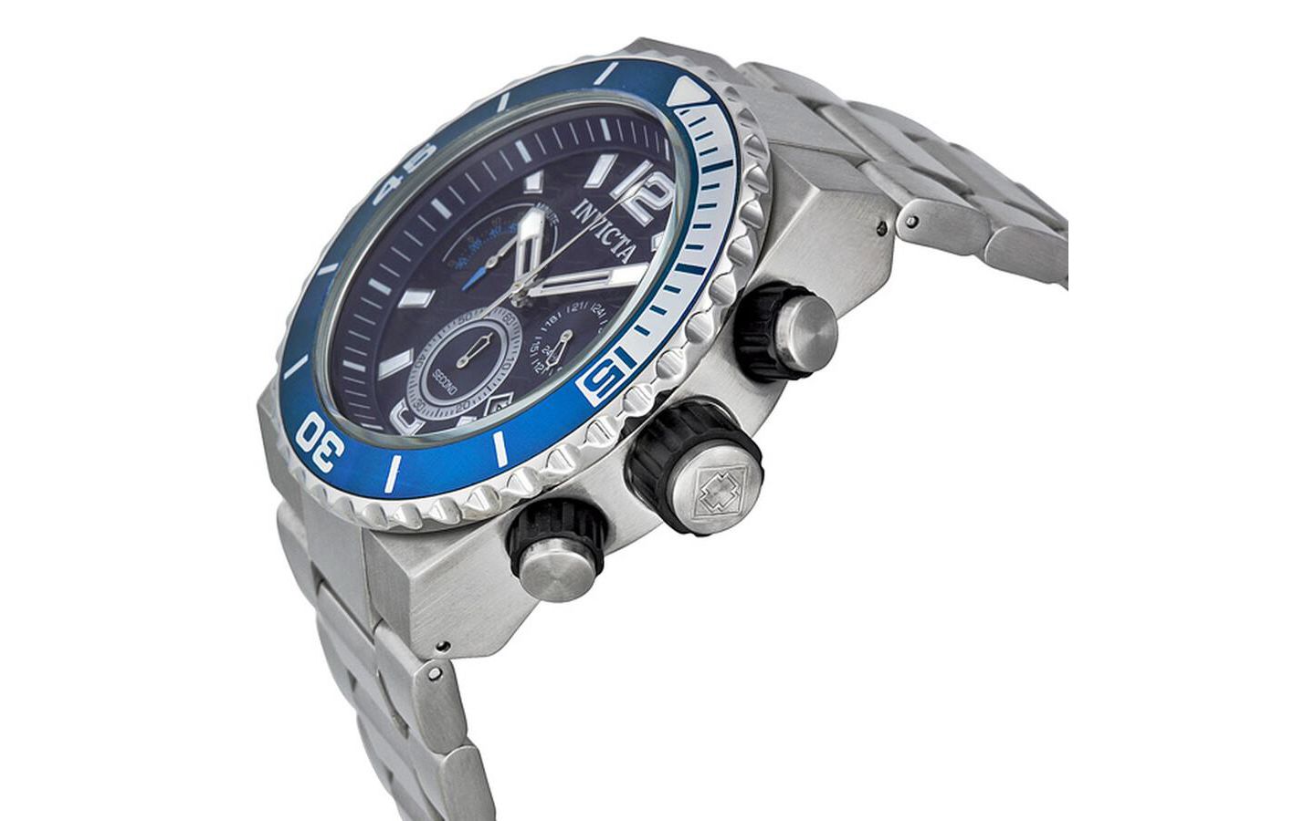 Мужские часы Invicta 1342 Pro Diver Quartz Blue Dial, цвет: Серебряный — фото 2