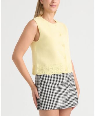 Women's Knit Vest with Pearl Detailing Sweater