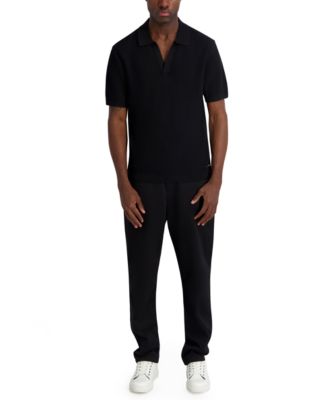 Men's Open Weave Johnny Collar Polo Shirt