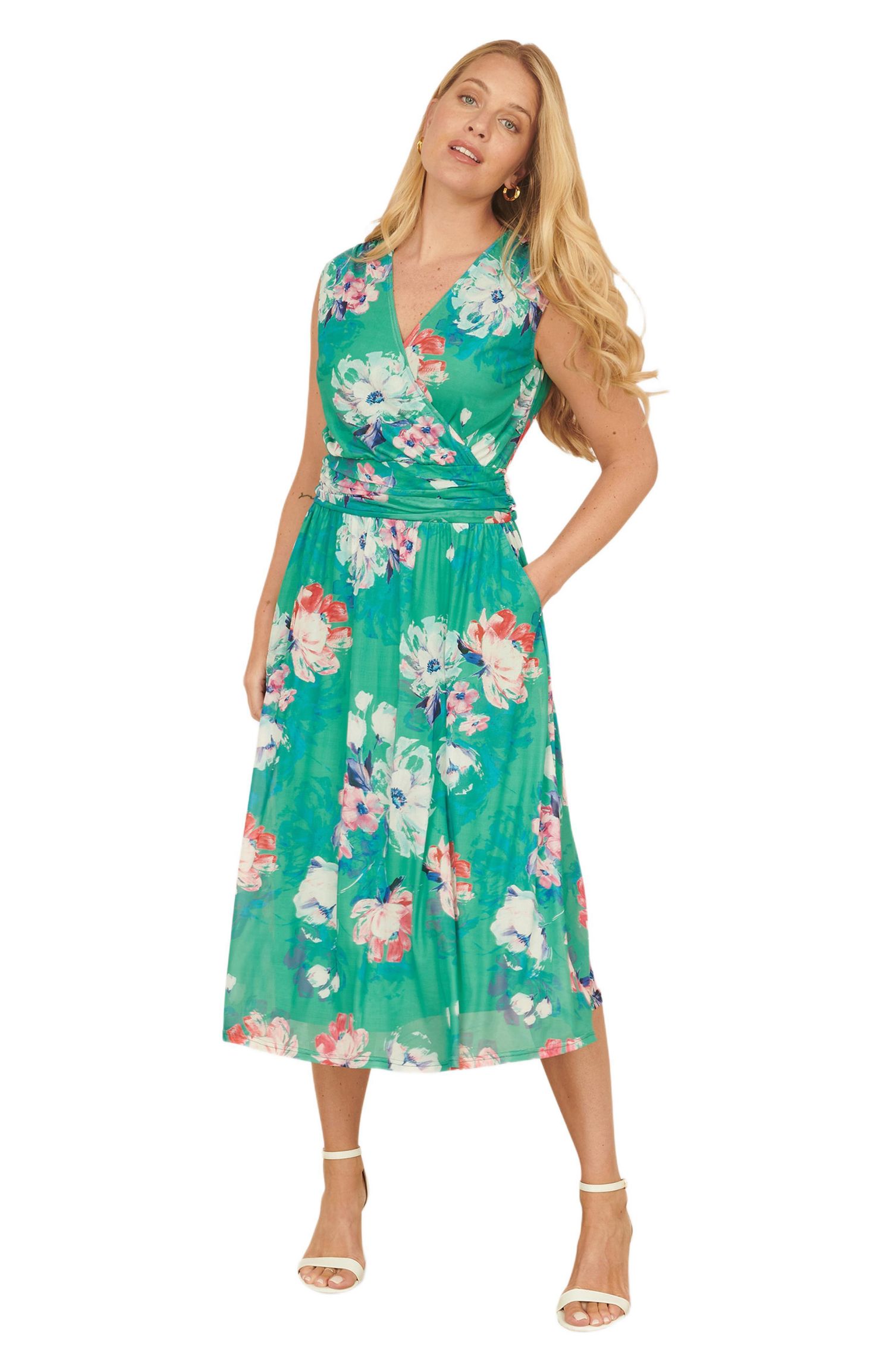 Women's Blossom Print Stretch Mesh Dress